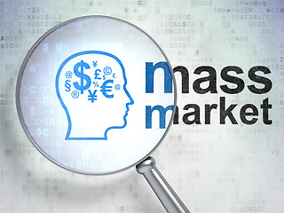 Image showing Advertising concept: Head With Finance Symbol and Mass Market wi