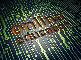 Image showing Education concept: Online Education on circuit board background