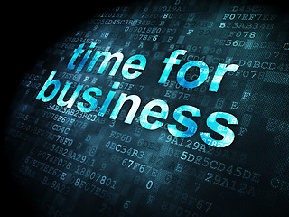 Image showing Timeline concept: Time for Business on digital background