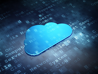 Image showing Cloud technology concept: Blue Cloud on digital background