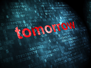 Image showing Time concept: Tomorrow on digital background