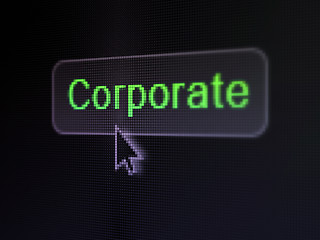 Image showing Business concept: Corporate on digital button background