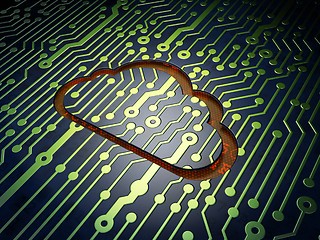 Image showing Cloud technology concept: Cloud on circuit board background