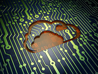 Image showing Cloud networking concept: Cloud on circuit board background