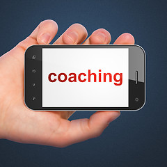 Image showing Education concept: Coaching on smartphone