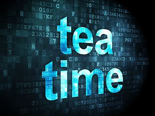 Image showing Timeline concept: Tea Time on digital background