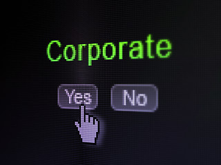 Image showing Business concept: Corporate on digital computer screen