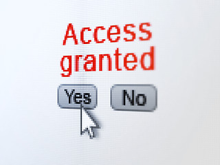 Image showing Protection concept: Access Granted on digital computer screen