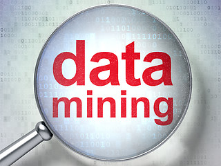 Image showing Information concept: Data Mining with optical glass