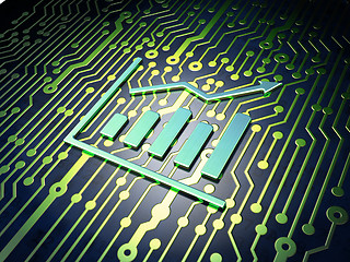 Image showing Finance concept: Growth Graph on circuit board background