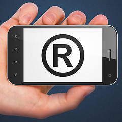 Image showing Law concept: Registered on smartphone