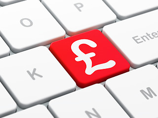 Image showing Currency concept: Pound on computer keyboard background