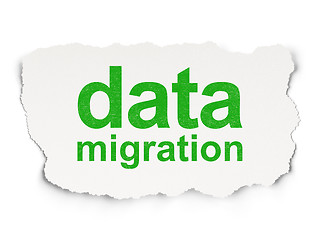 Image showing Data concept: Data Migration on Paper background