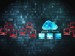 Image showing Cloud computing concept: Cloud Technology on digital background