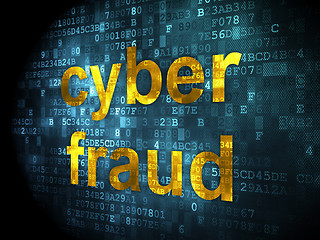 Image showing Safety concept: Cyber Fraud on digital background