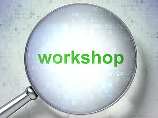 Image showing Education concept: Workshop with optical glass