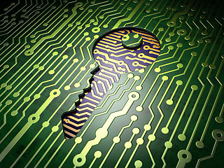 Image showing Privacy concept: Key on circuit board background