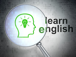 Image showing Education concept: Head With Lightbulb and Learn English with op