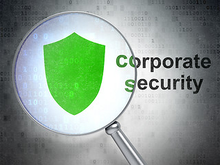 Image showing Protection concept: Shield and Corporate Security with optical g