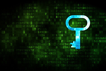 Image showing Protection concept: Key on digital background