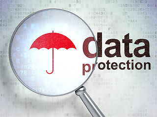 Image showing Protection concept: Umbrella and Data Protection with optical gl
