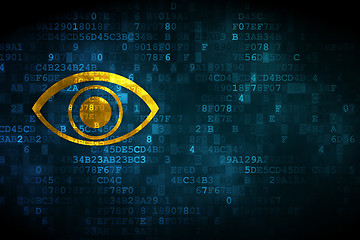 Image showing Protection concept: Eye on digital background