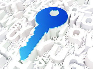 Image showing Security concept: Key on alphabet background