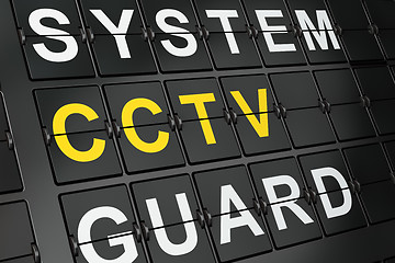 Image showing Protection concept: CCTV on airport board background