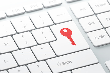 Image showing Security concept: Key on computer keyboard background