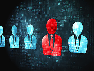 Image showing Privacy business concept: Business Man on digital background