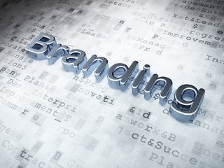 Image showing Marketing concept: Golden Branding on digital background