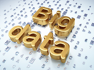 Image showing Data concept: Golden Big Data on digital background
