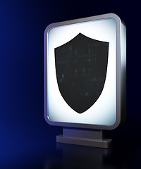 Image showing Security concept: Shield on billboard background