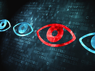 Image showing Privacy concept: Eye on digital background