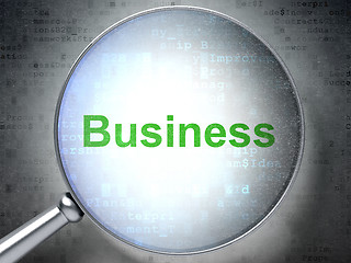 Image showing Finance concept: Business with optical glass