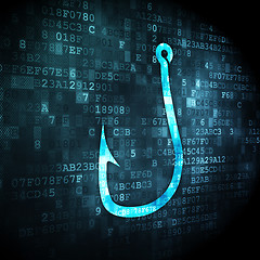 Image showing Privacy concept: Fishing Hook on digital background