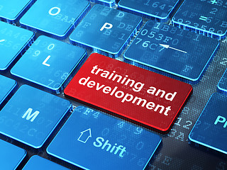 Image showing Education concept: Training and Development on computer keyboard