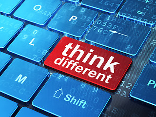 Image showing Education concept: Think Different on computer keyboard backgrou