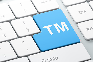 Image showing Law concept: Trademark on computer keyboard background