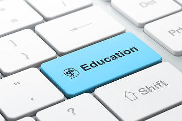 Image showing Education concept: Head With Gears and Education on computer key
