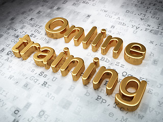 Image showing Education concept: Golden Online Training on digital background