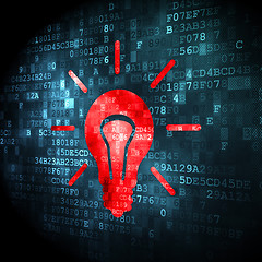 Image showing Business concept: Light Bulb on digital background