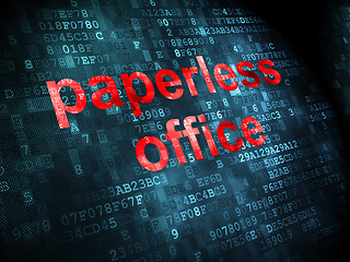 Image showing Business concept: Paperless Office on digital background