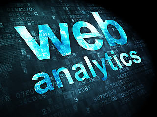 Image showing SEO web development concept: Web Analytics on digital background