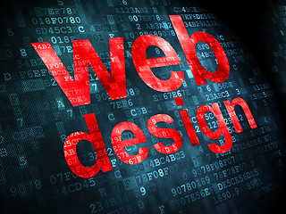 Image showing SEO web development concept: Web Design on digital background