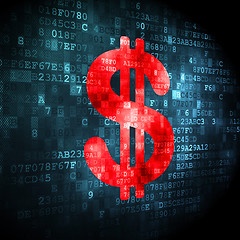 Image showing Currency concept: Dollar on digital background