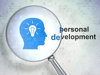 Image showing Education concept: Head With Light Bulb and Personal Development