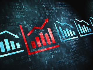 Image showing Security finance concept: Graph on digital background