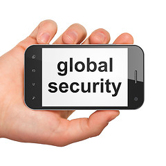 Image showing Privacy concept: Global Security on smartphone