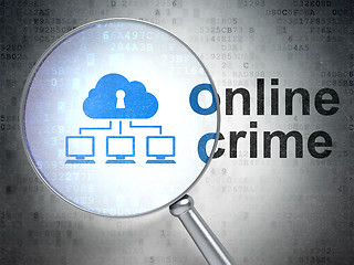 Image showing Security concept: Cloud Network and Online Crime with optical gl